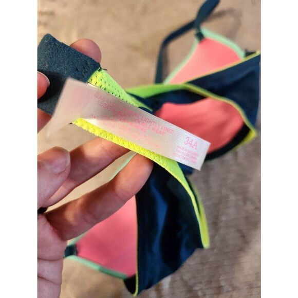 Victoria's Secret PINK Size 34A Wear Everywhere T-Shirt Lightly Lined Bra Aqua T - Picture 4 of 4